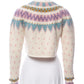 Loveshackfancy Fair Isle Cream Alpaca Cropped Button Down Cardigan (S)
