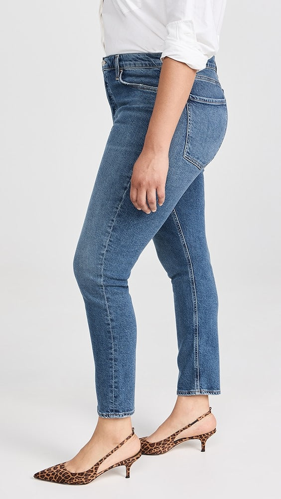 AGOLDE Nico Straight Leg High Rise Slim Denim Jeans (31 or 10)