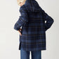 & other stories Wool Hooded Coat in Blue Check (S)