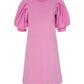 Marie Oliver Petal Pink Shane Dress French Terry Cotton Poplin Puff Sleeve (L)