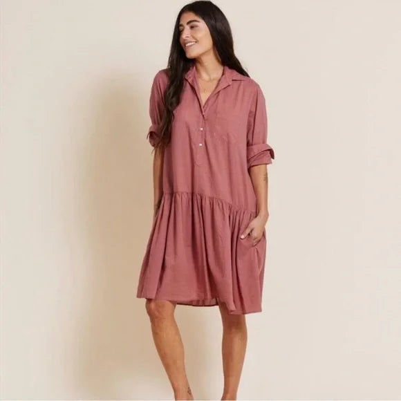 Frank & Eileen GRAYSON The Changemaker Drop Waist Dress in Rosewood