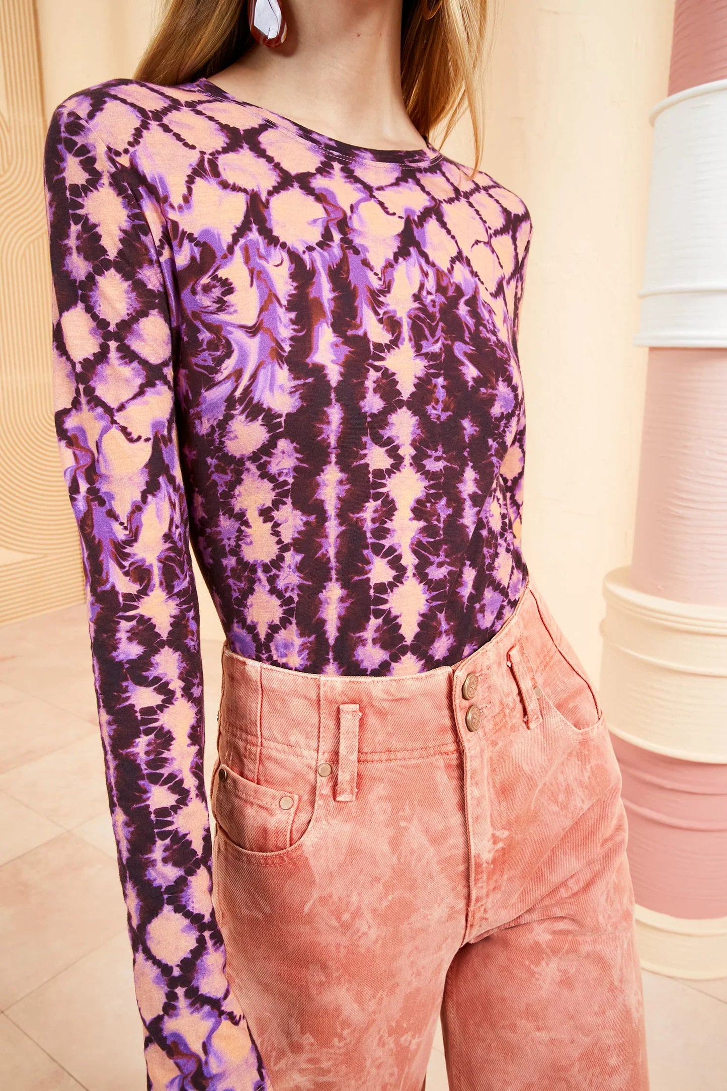 NEW Ulla Johnson Eve Top in Wisteria Purple Pink Tie Dye (S)