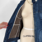 OMM Blue Denim Distressed Patchwork Jean Moto Jacket (L)