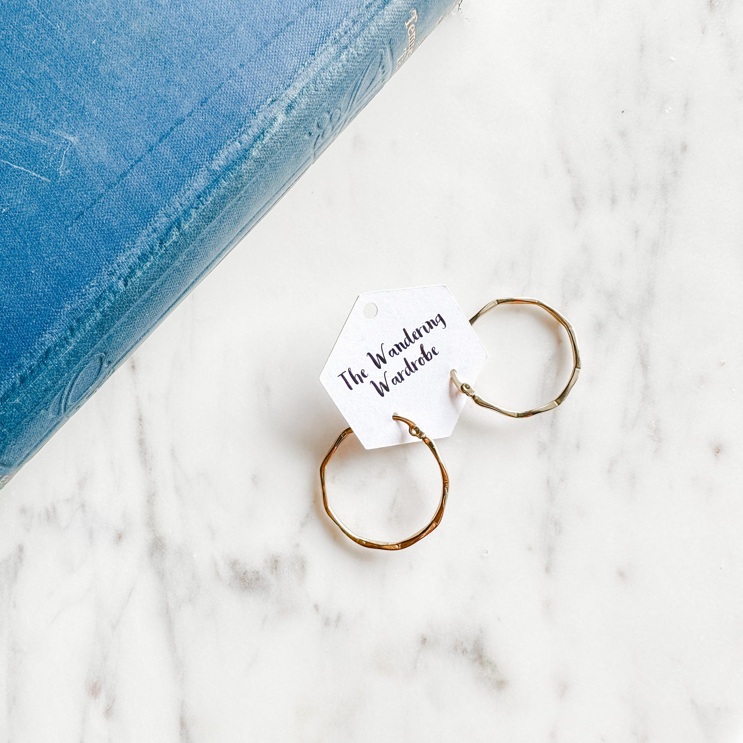 Minimal Wavy Gold Stainless Steel Hoops