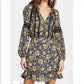 Veronica Beard Ida Floral Silk Yellow Blue Black Mini Dress