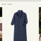 NEW Frank & Eileen Rory Navy 100% Linen Maxi Shirt Dress
