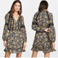 Veronica Beard Ida Floral Silk Yellow Blue Black Mini Dress