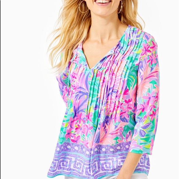 Lilly Pulitzer Marilina Bright Print Tunic in It Was All A Dream (XL)