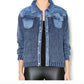 PBJ Blues Button Front Denim & Knit Sweater Jacket (M)