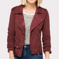 Anthropologie Marrakech Maroon "Suede" Moto Jacket (L)