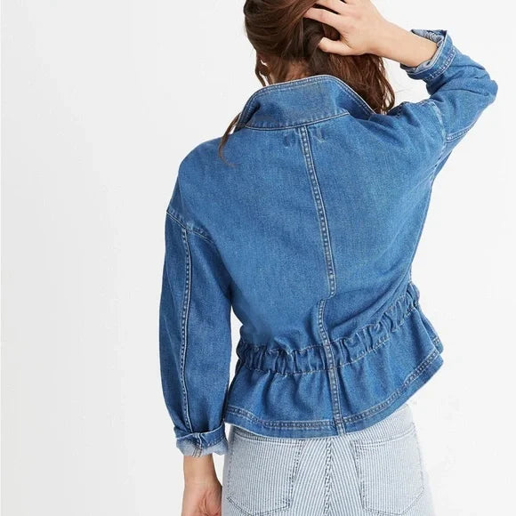 Madewell Blue Denim Jean Southlake Military Jacket