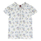 Doen Yvie Top Bleu Flocking Floral Print
