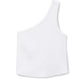 NEW Perfectwhitetee White Ribbed Blondie One Shoulder Tank Top (XS)