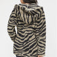 Varley Whitfield Faux Fur Hooded Jacket in Gravity Zebra (M)