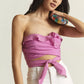 NEW Anthropologie Pink Ruffle Wrap and Tie Tube Top (S)