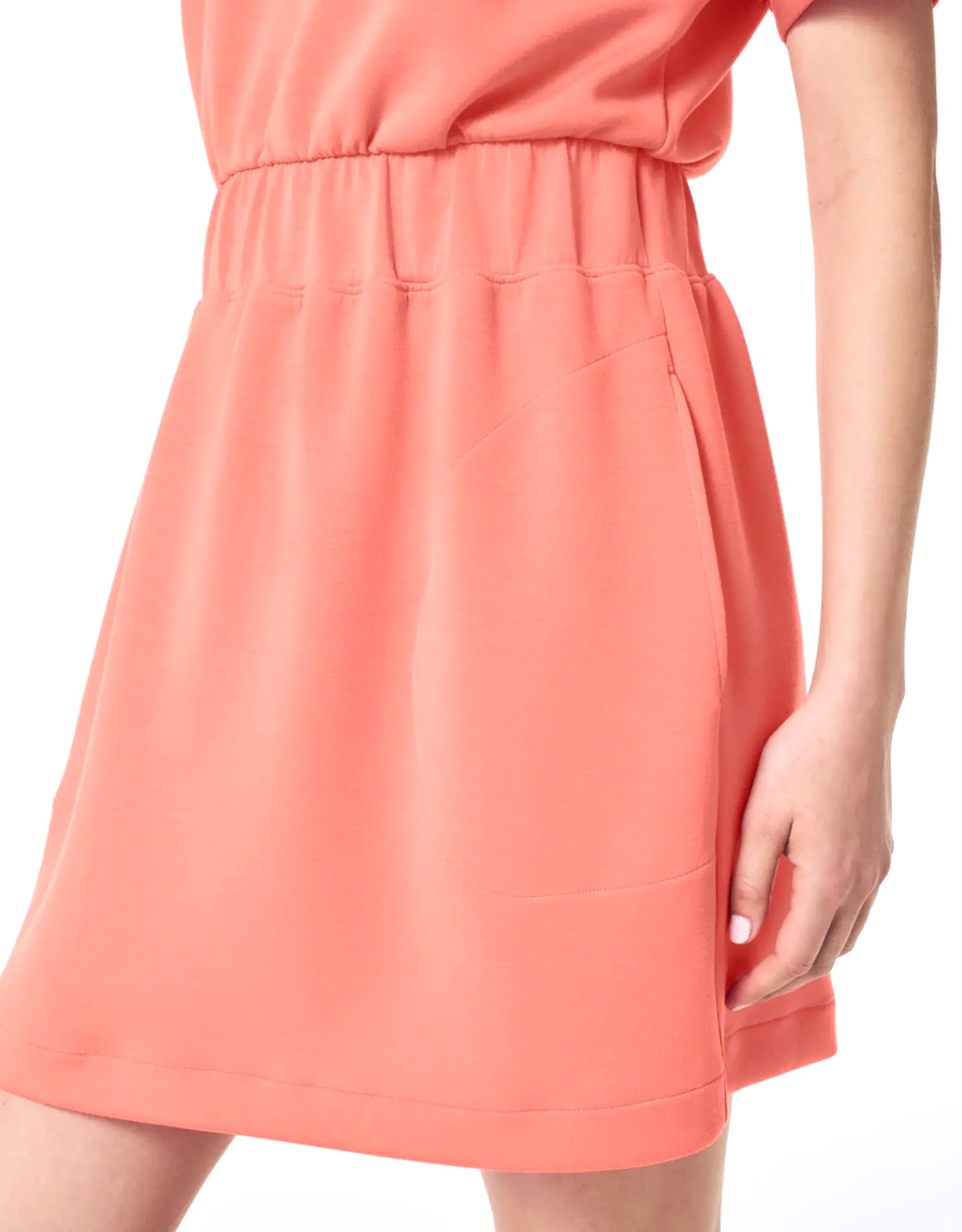 NEW Spanx AirEssentials Cinched " Scuba "T-Shirt Dress in Sunset Peach (1X)