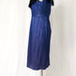 Philosophy di Alberta Ferretti Dark Blue & Black Mesh Trim Dress (8/L)