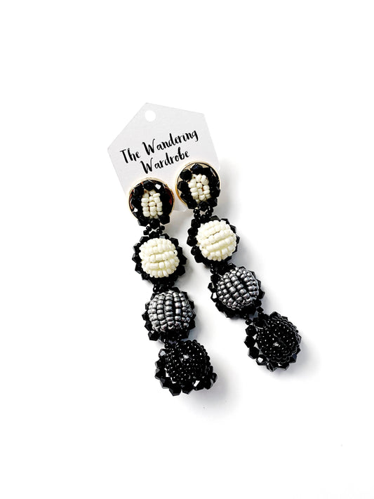 Seed Bead Ball Drop Earrings