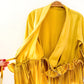 Parker Yellow Ruffled Pleat Wrap Top (S/M)