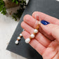 Freshwater Pearl & Leather Handmade Earrings