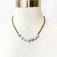 Natural Stone & Bronze Bead Short Handmade Necklace