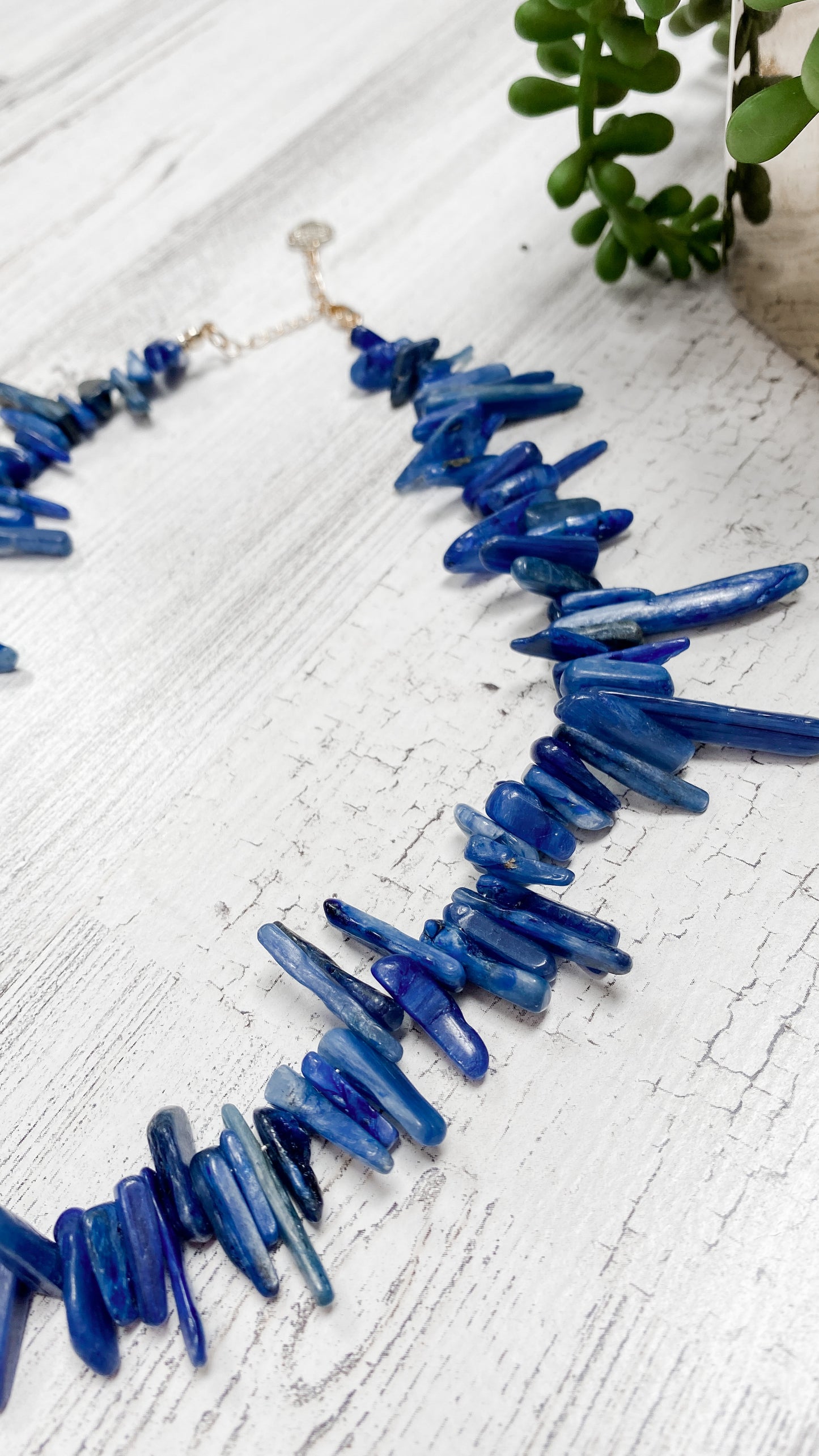 Handmade Blue Stone Statement Necklace