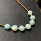 Natural Stone & Bronze Bead Short Handmade Necklace