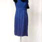 Philosophy di Alberta Ferretti Dark Blue & Black Mesh Trim Dress (8/L)