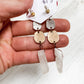 Handmade Gold & Silver Raw Crystal Drop Earrings