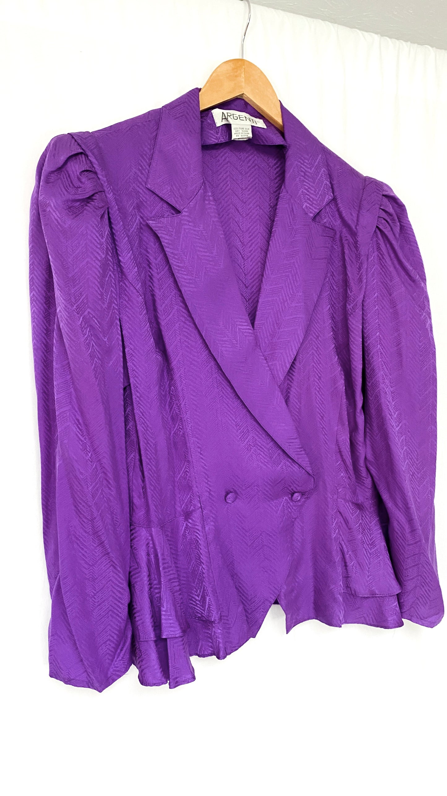 Vintage 80’s Purple Silk Top (8/10)