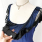 Philosophy di Alberta Ferretti Dark Blue & Black Mesh Trim Dress (8/L)